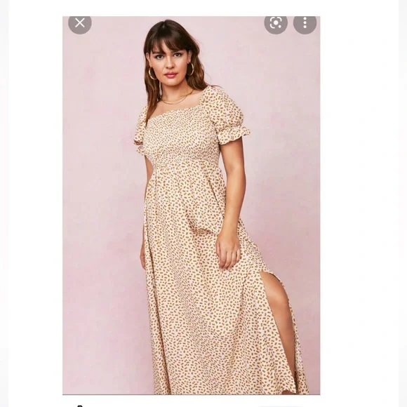 Nasty Gal Ditsy Floral Shirred Maxi Dress